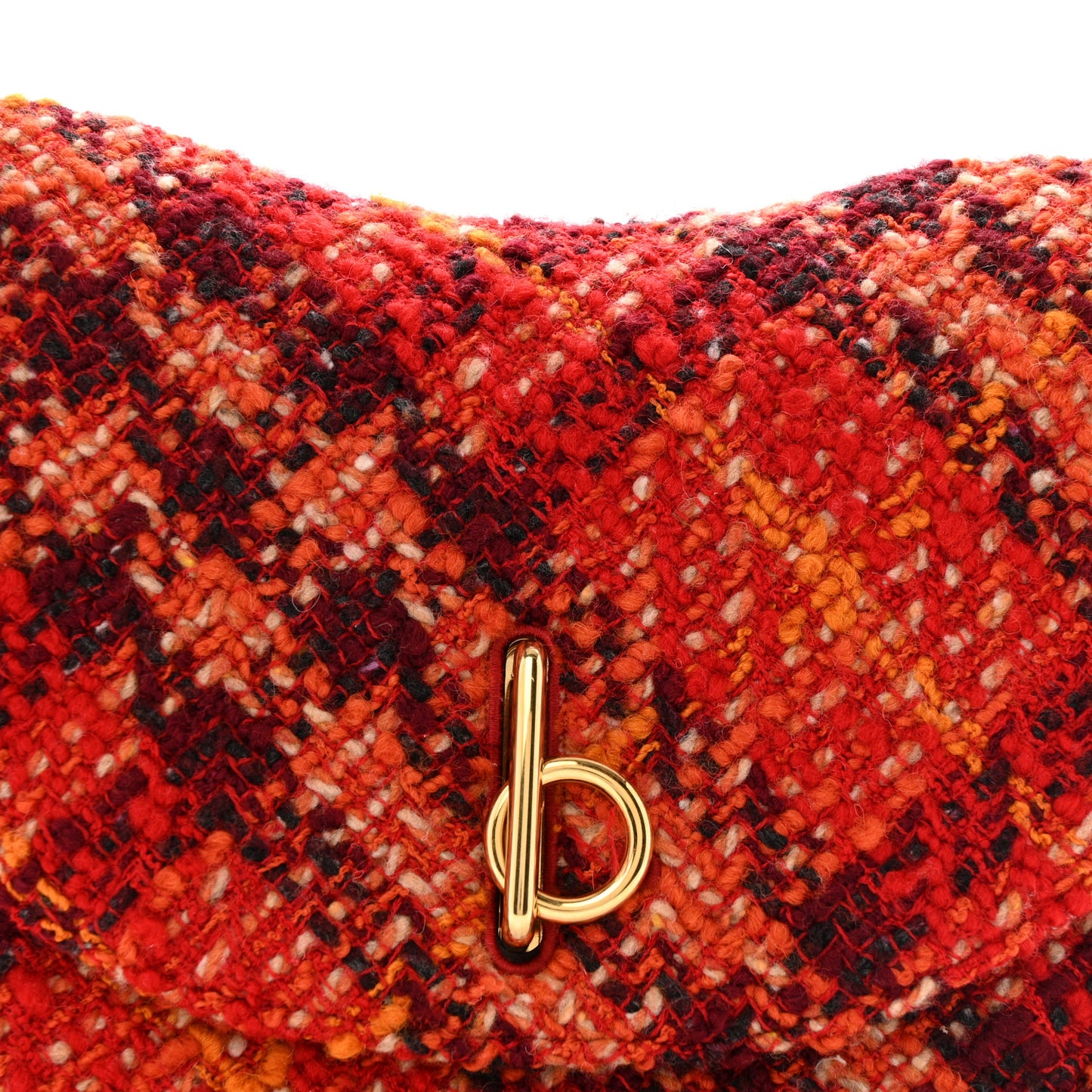 Tweed Check Medium Rocking Horse Crossbody Red Black