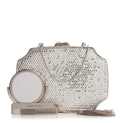Judith Leiber Swarovski Crystal Minaudiere Clutch Silver 3 of 19