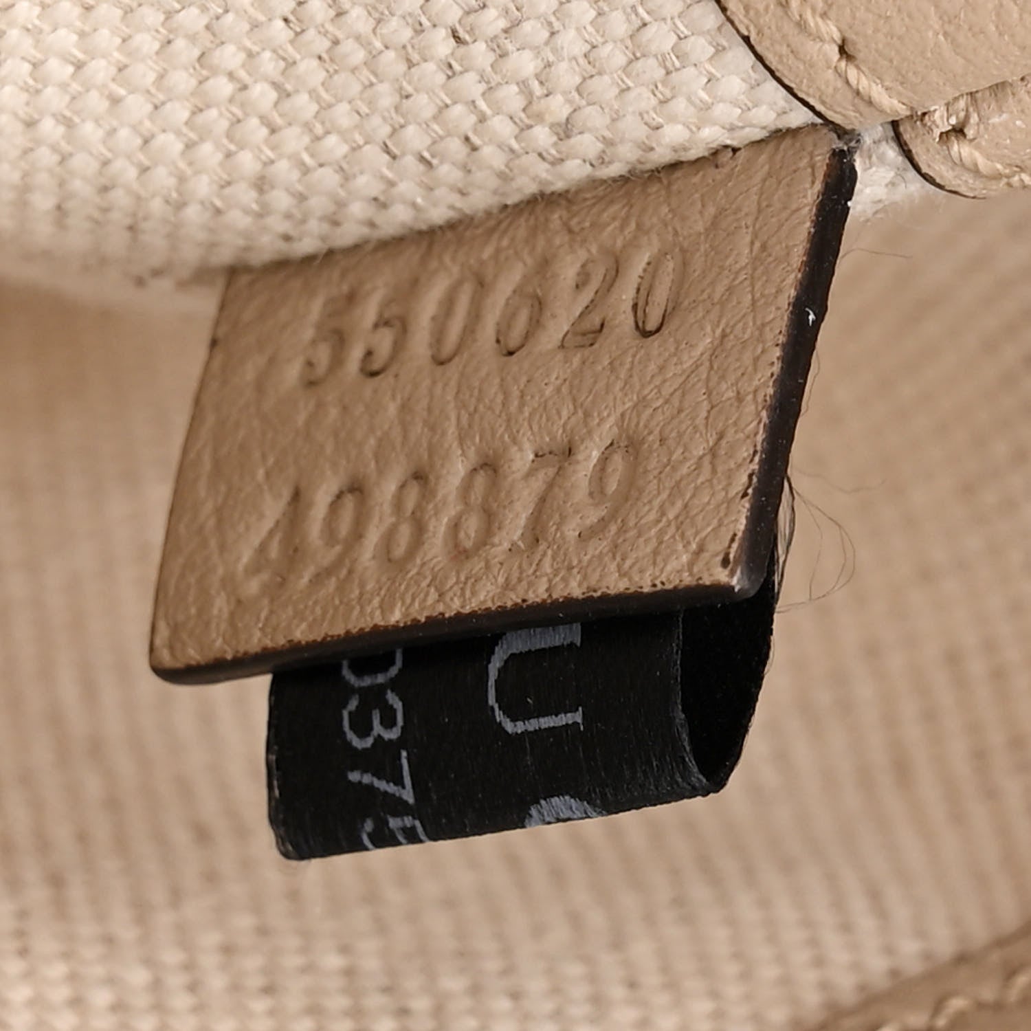 Gucci GG Supreme Monogram Textured Calfskin Web Mini Ophidia Bucket Bag Beige Mystic White Oatmeal 6 of 11