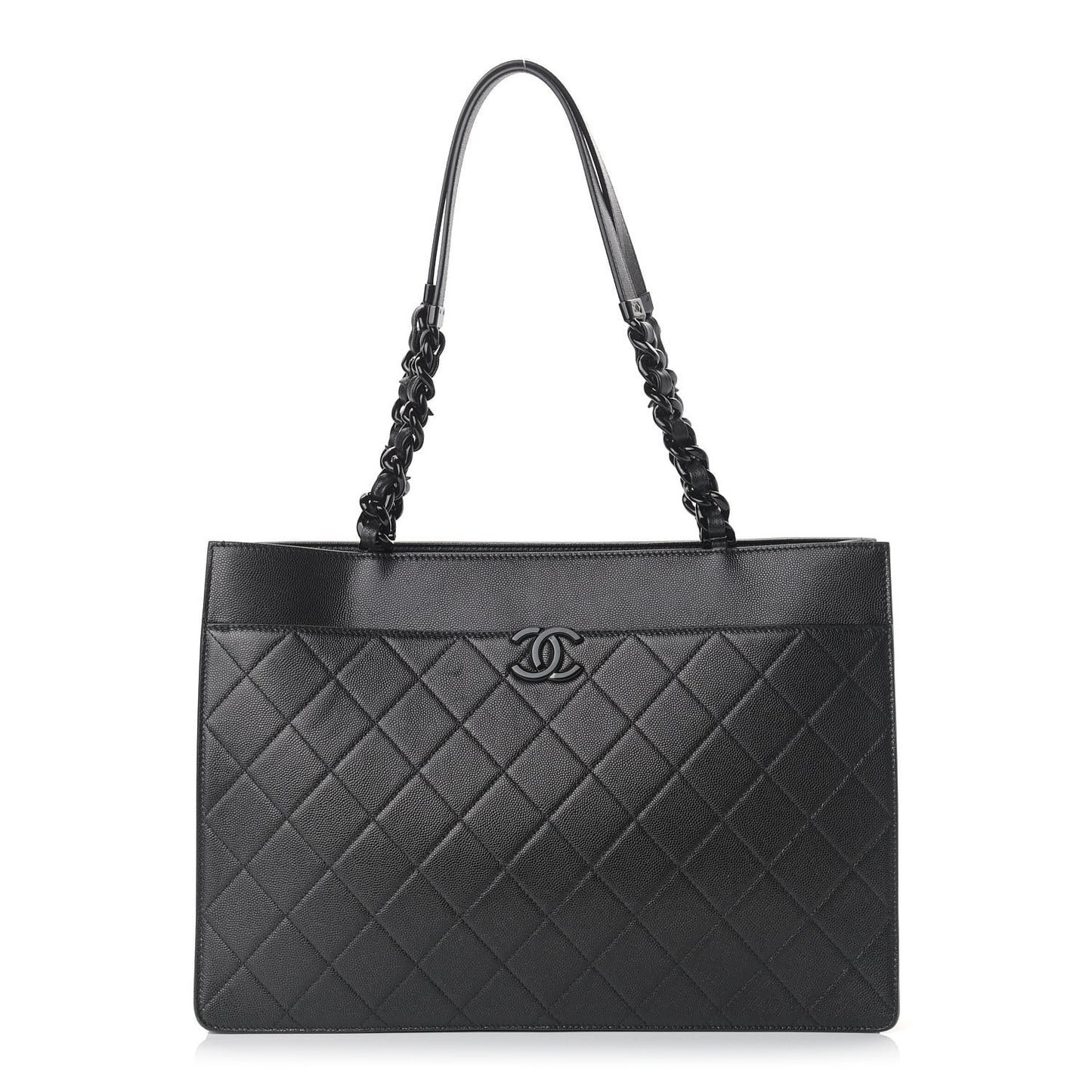 Caviar Quilted My Everything Large Shopping Tote Black