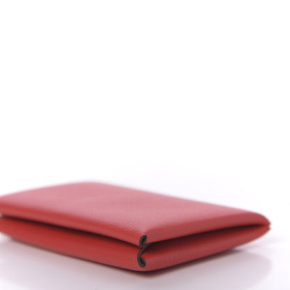 Hermes Evercolor Calvi Card Case Rouge De Coeur 7 of 9