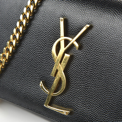Saint Laurent Grain De Poudre Small Monogram Kate Satchel Black 10 of 12