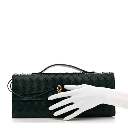 Bottega Veneta Nappa Intrecciato Long Andiamo Top Handle Clutch Emerald Green 2 of 10