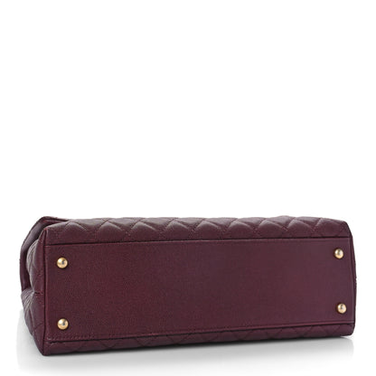 Chanel Caviar Lizard Quilted Medium Coco Handle Flap Burgundy 4 of 9