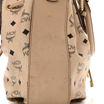 MCM Visetos Drawstring Bucket Bag Beige 13 of 14