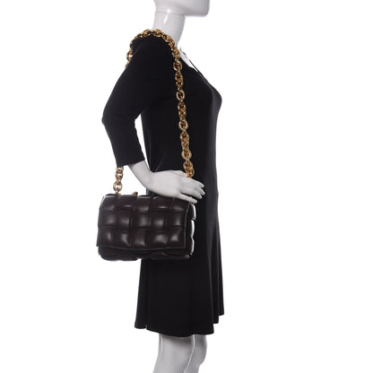 Bottega Veneta Lambskin Maxi Intreccio Padded Chain Cassette Crossbody Bag Black 2 of 10