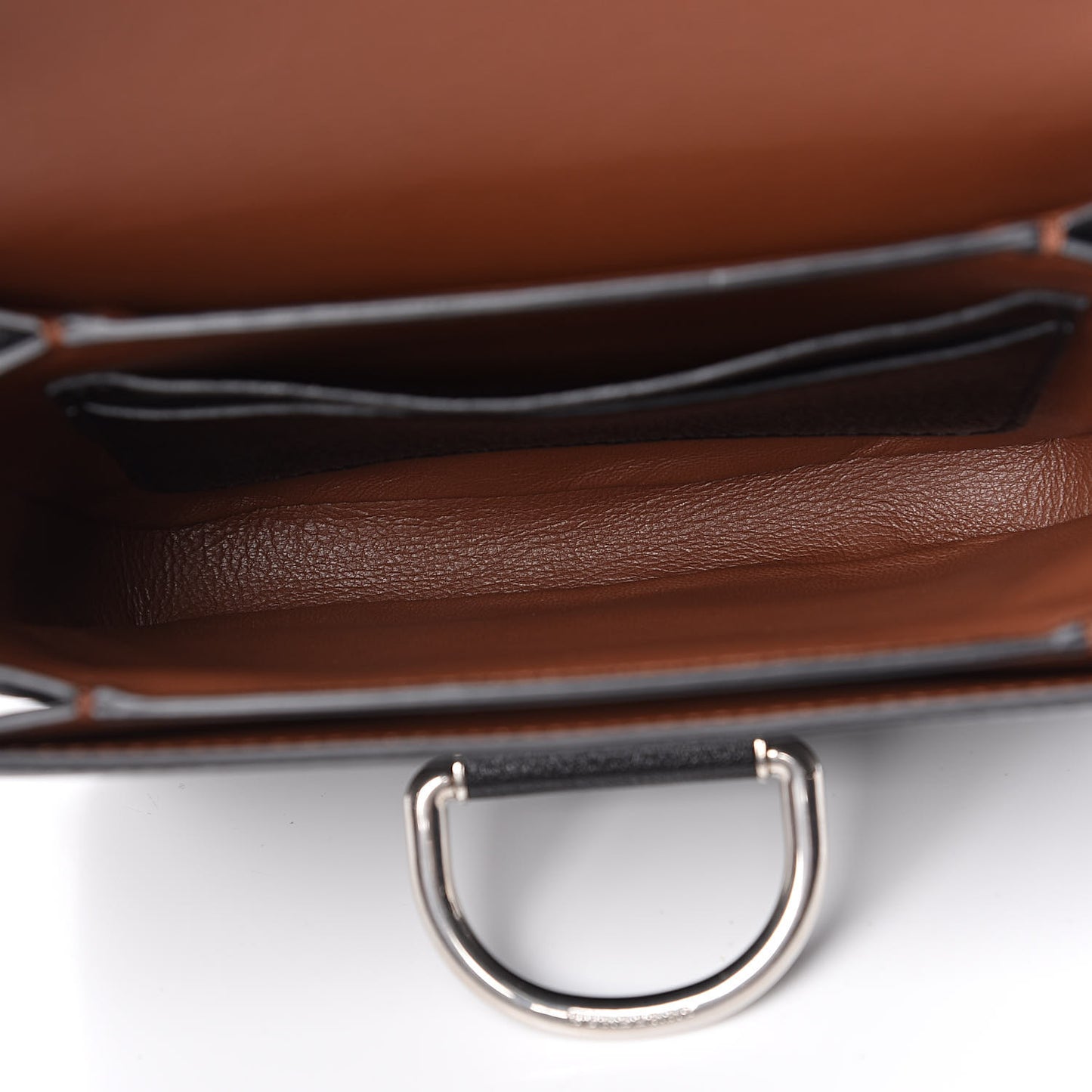 Calfskin Small D-Ring Bag Tan Black
