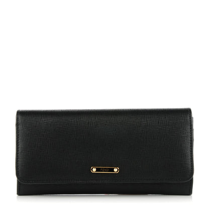 Fendi Vitello Elite Continental Wallet Black 1 of 8