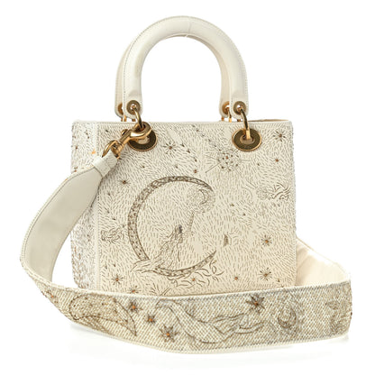 Christian Dior Smooth Calfskin Embroidered The Moon in My Eyes Medium Lady Dior White 3 of 13
