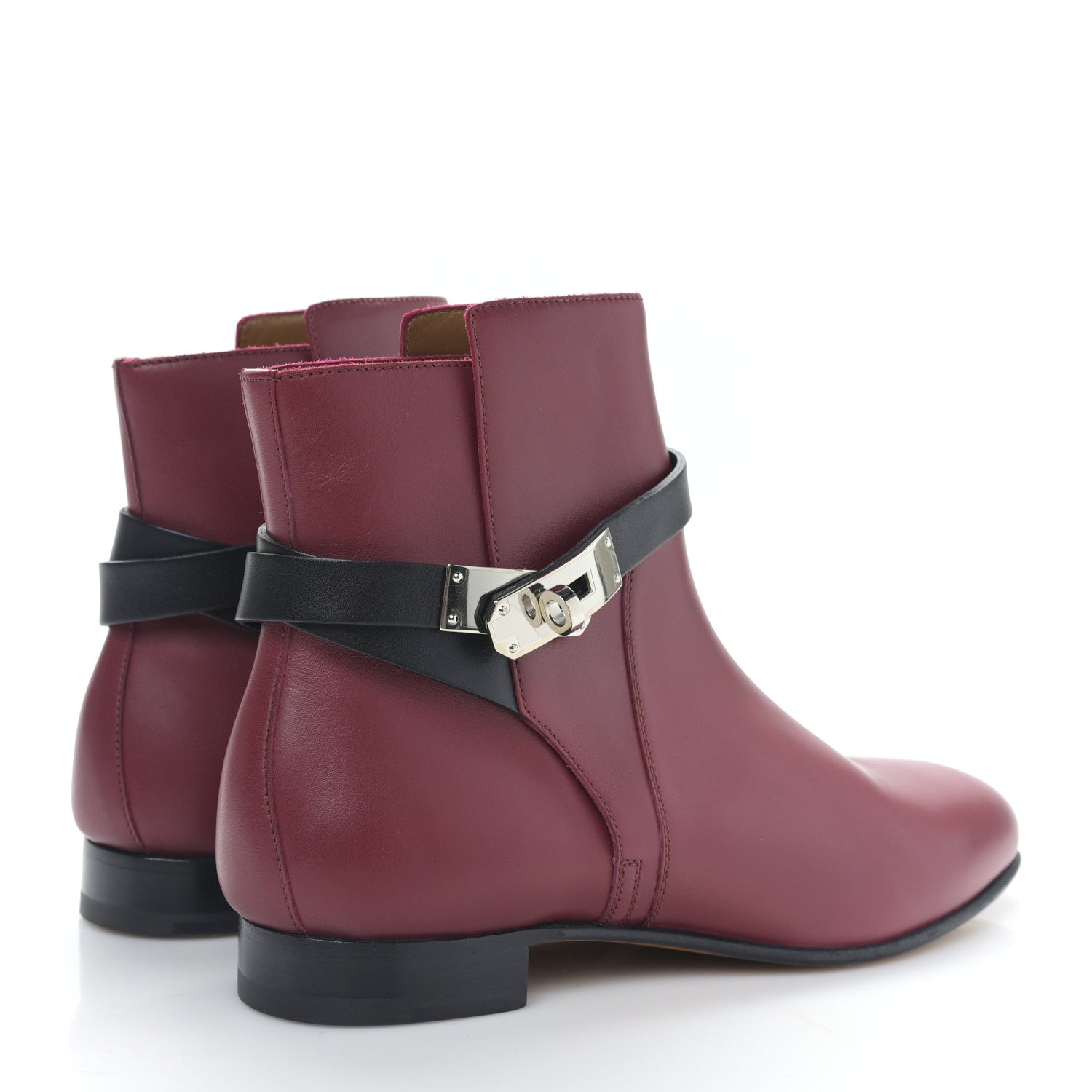 Hermes Calfskin Neo Ankle Boots 38 Carmin Black 4 of 7