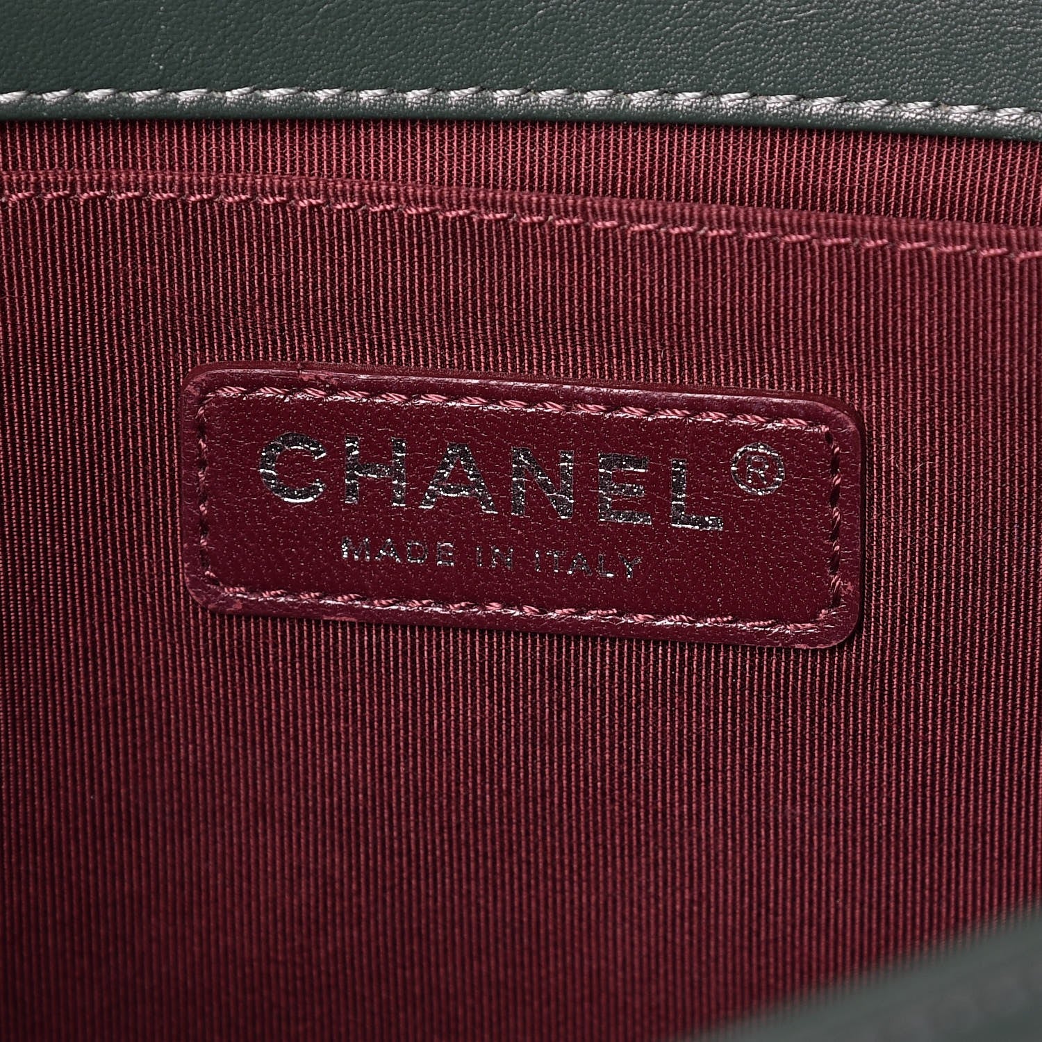 Chanel Calfskin Woven Medium Boy Flap Green White 6 of 14