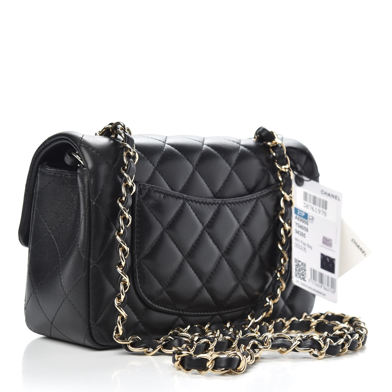 Chanel Lambskin Quilted Mini Rectangular Flap Black 3 of 10