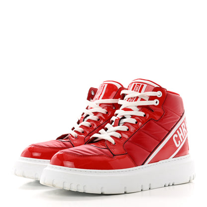 Christian Dior Nylon Fabric Womens D-Player High Top Sneakers 38.5 Red 3 of 9