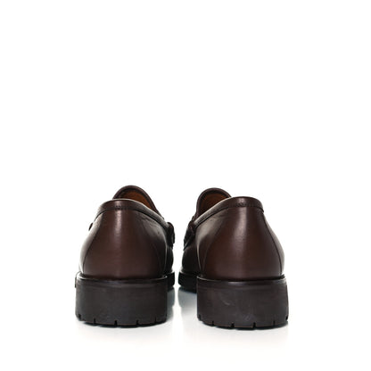Gucci Laredo Calfskin Mens Horsebit Lug Sole Loafers 9 Brown 5 of 10