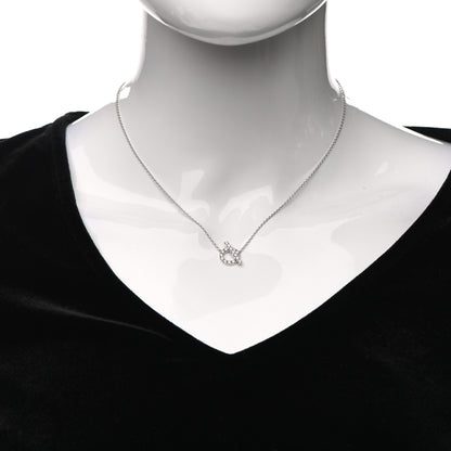 Hermes 18K White Gold Diamond Finesse Pendant Necklace 2 of 6