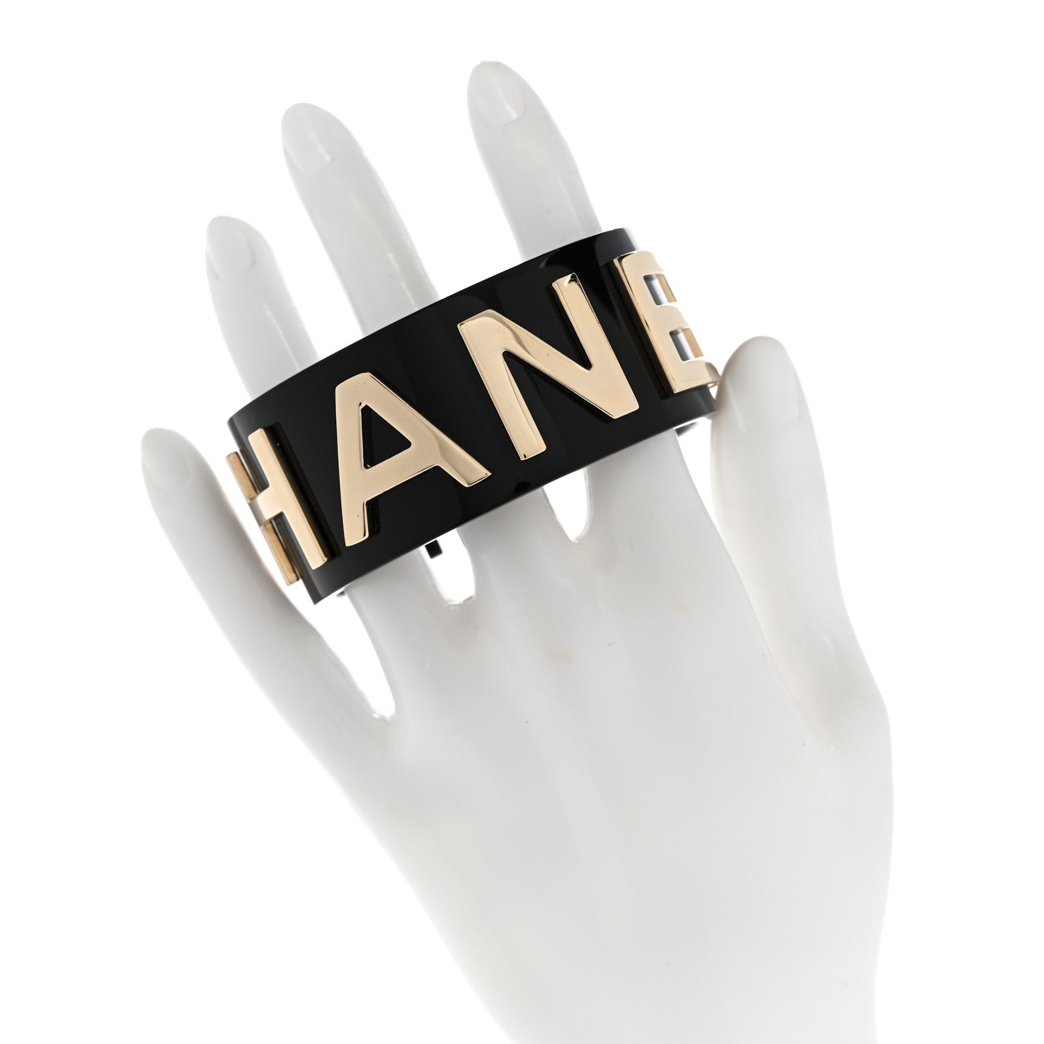 Chanel Resin Metal Cuff Black 2 of 5