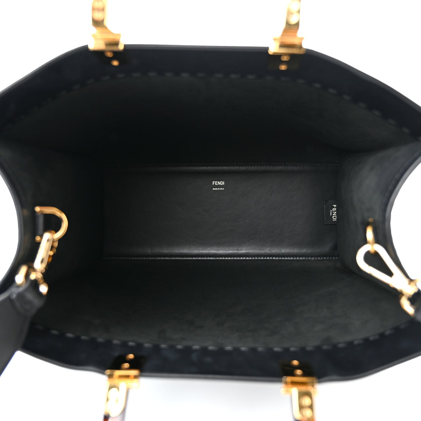 Vitello King Plexiglass Medium Fendi Sunshine Shopper Tote Black