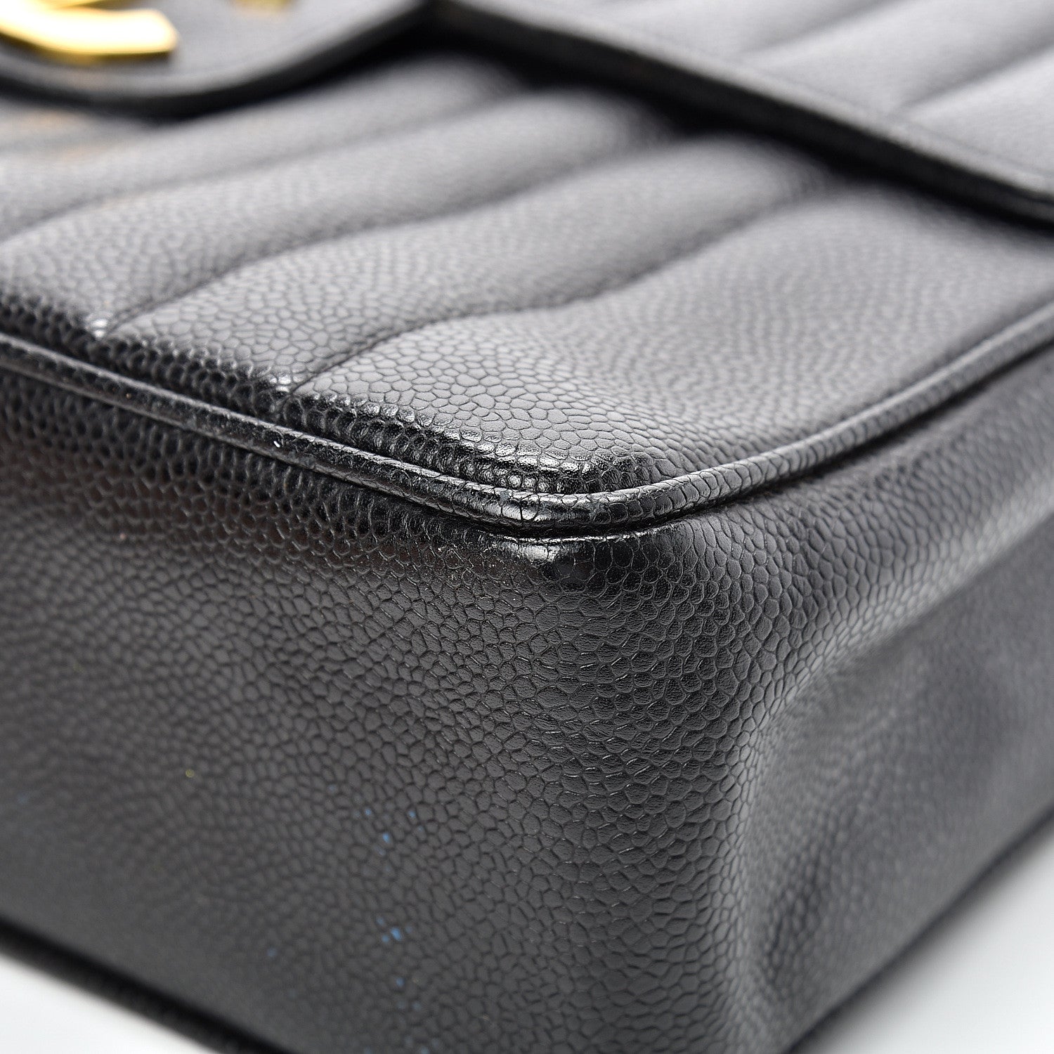 Chanel Caviar Vertical Quilted Jumbo Single Flap Black 10 of 19