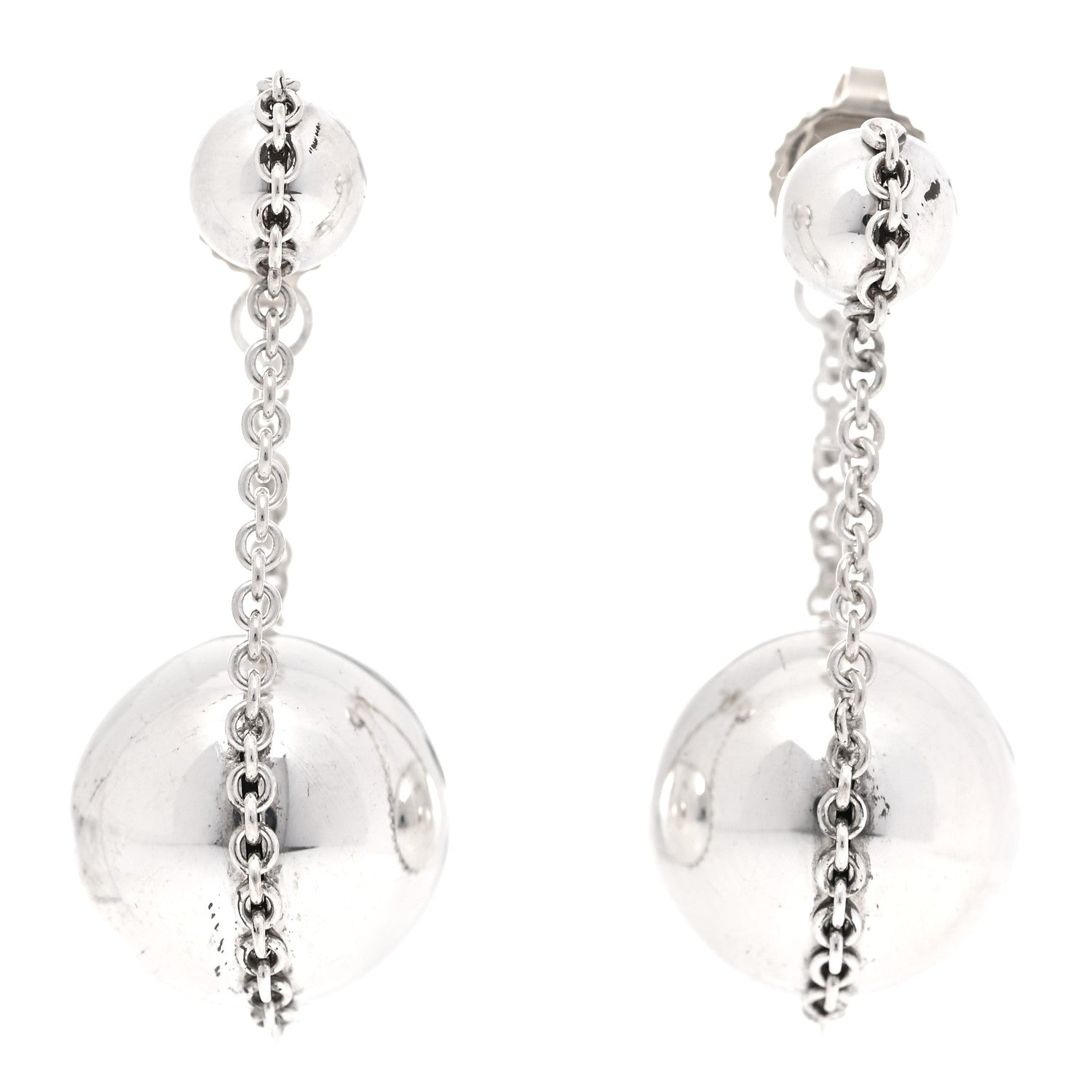 Tiffany Sterling Silver HardWear Double Drop Earrings 1 of 6