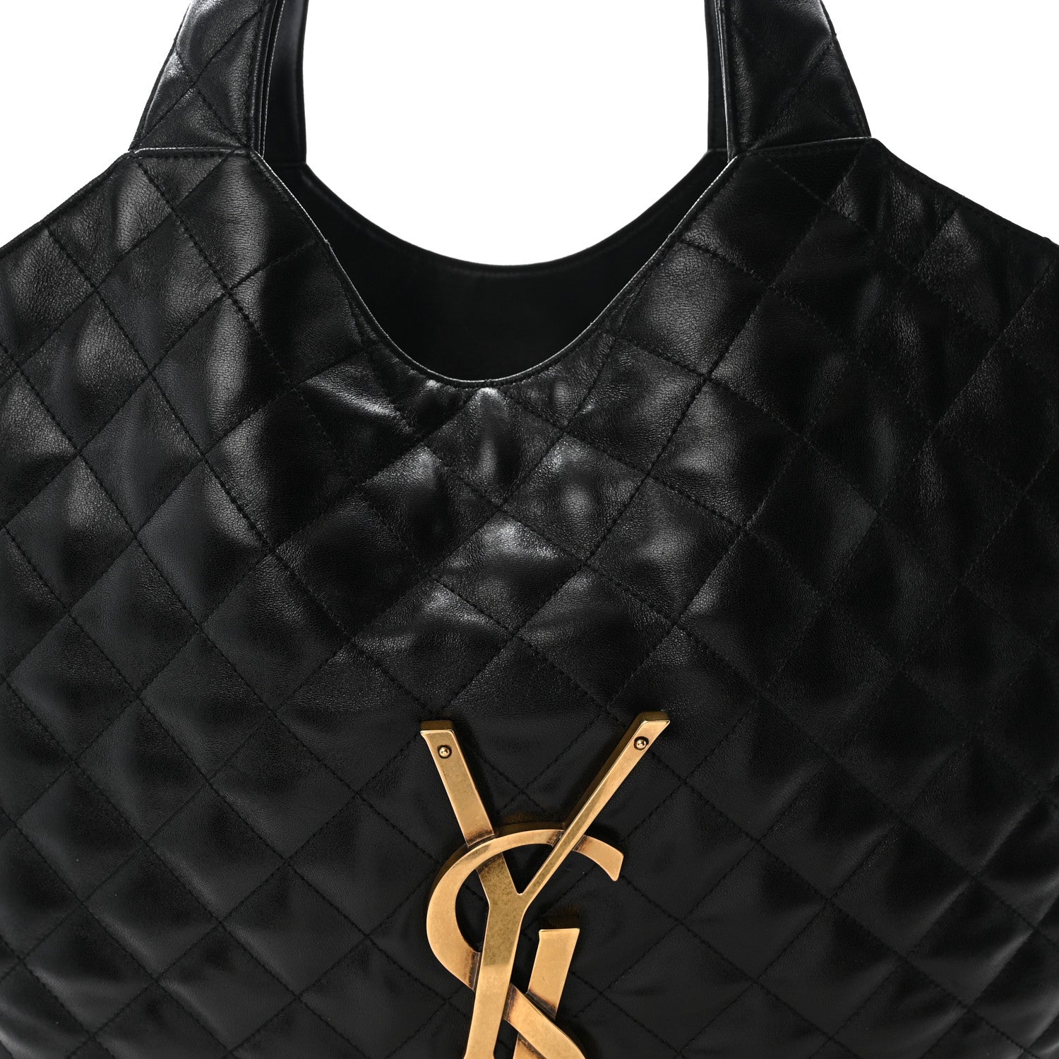 Saint Laurent Lambskin Quilted Maxi Icare Shopping Tote Black 9 of 11