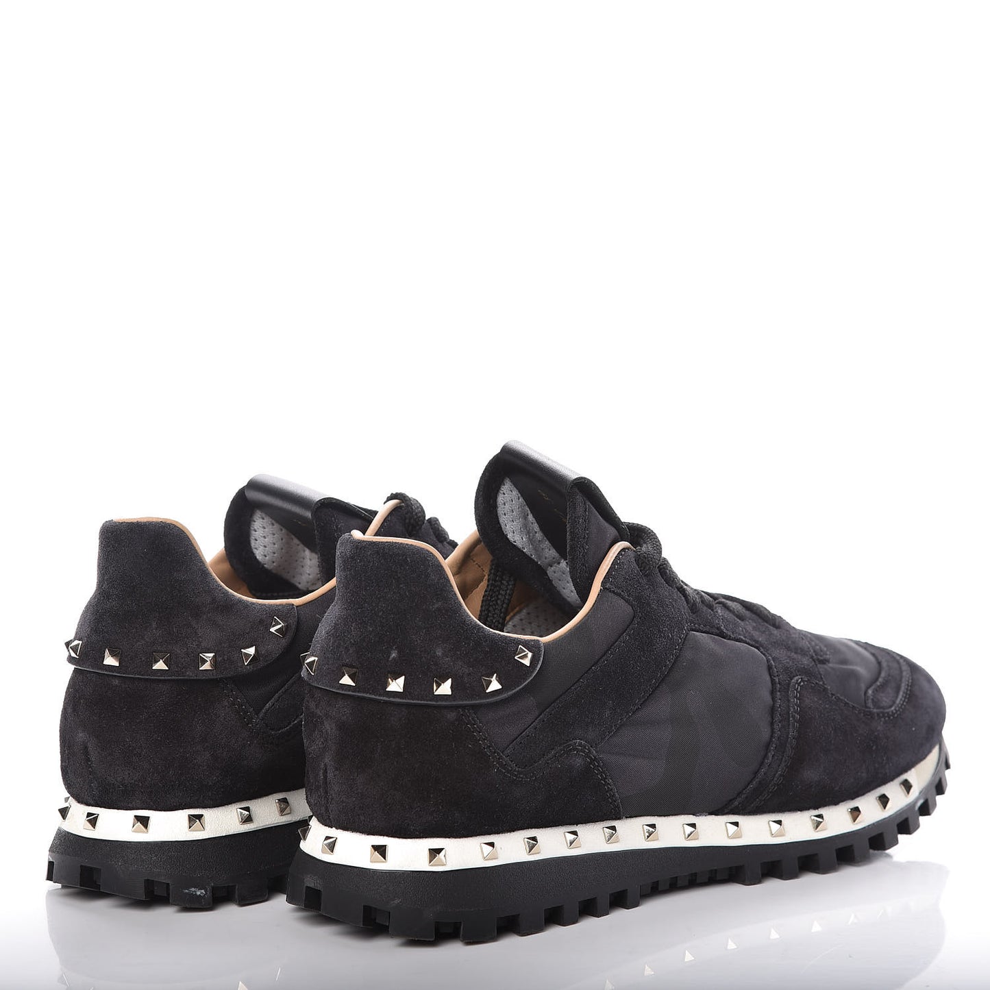 Suede Nylon Camouflage Womens Soul Rockstud Sneakers 39 Black