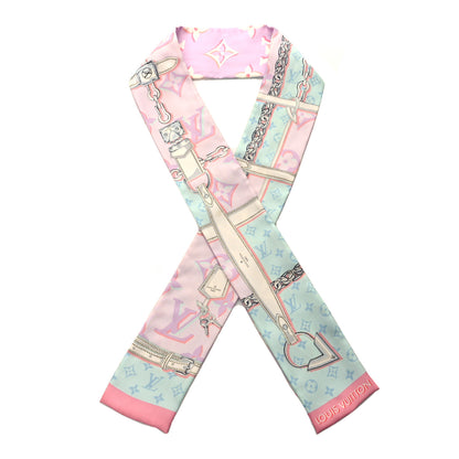 Louis Vuitton Silk Monogram Escale Confidential Bandeau Blue Pink 1 of 3