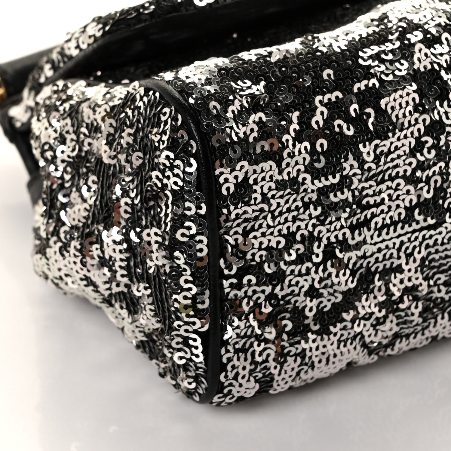 Dolce & Gabbana Sequin Small Miss Sicily Satchel Black 5 of 10