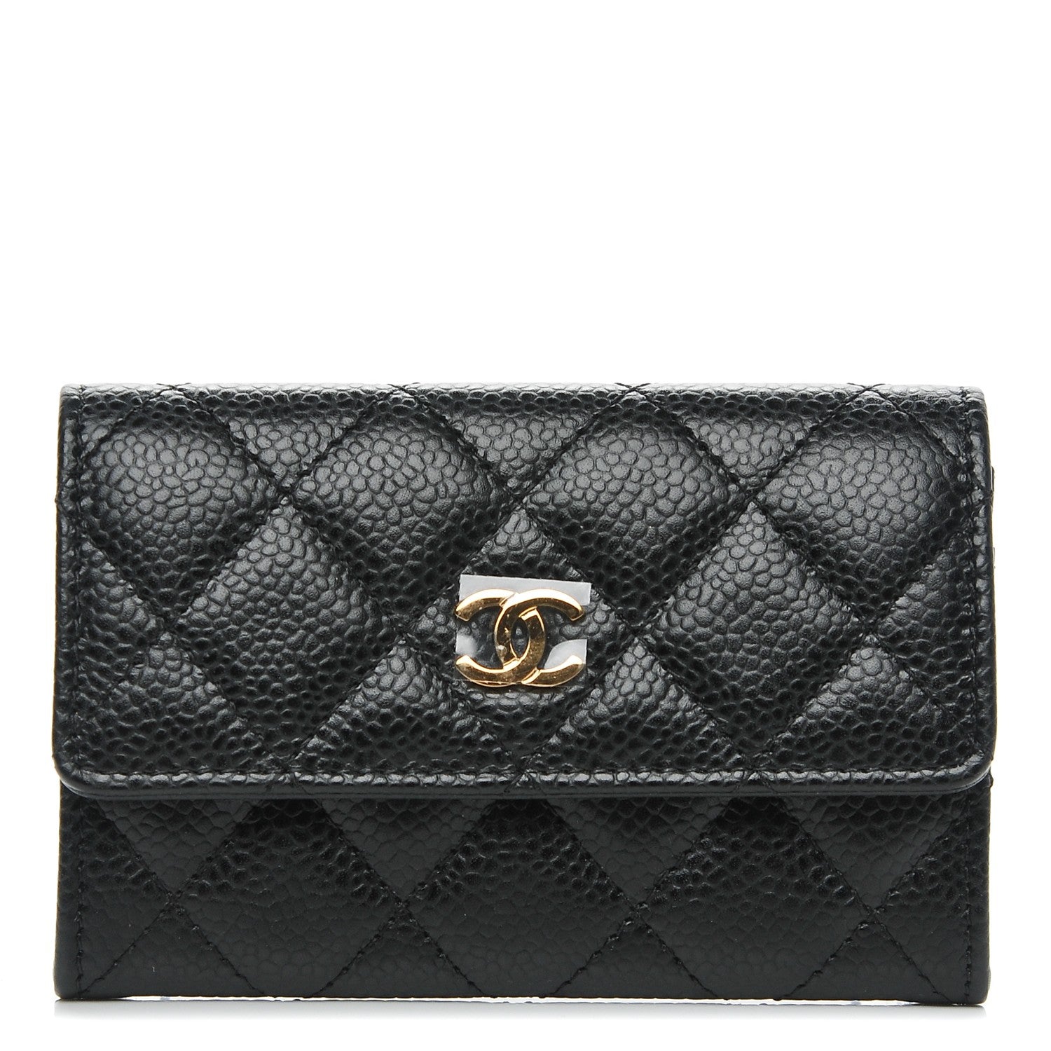 Chanel Caviar Quilted Flap Card Holder Black 1 of 7