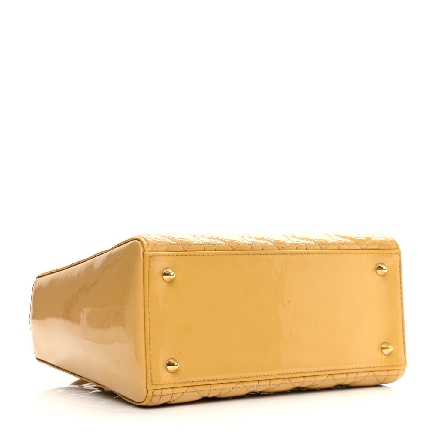 Patent Cannage Medium Lady Dior Beige