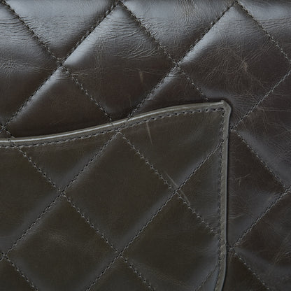 Chanel Calfskin Quilted Medium Gold Bar Top Handle Flap Dark Khaki 18 of 22