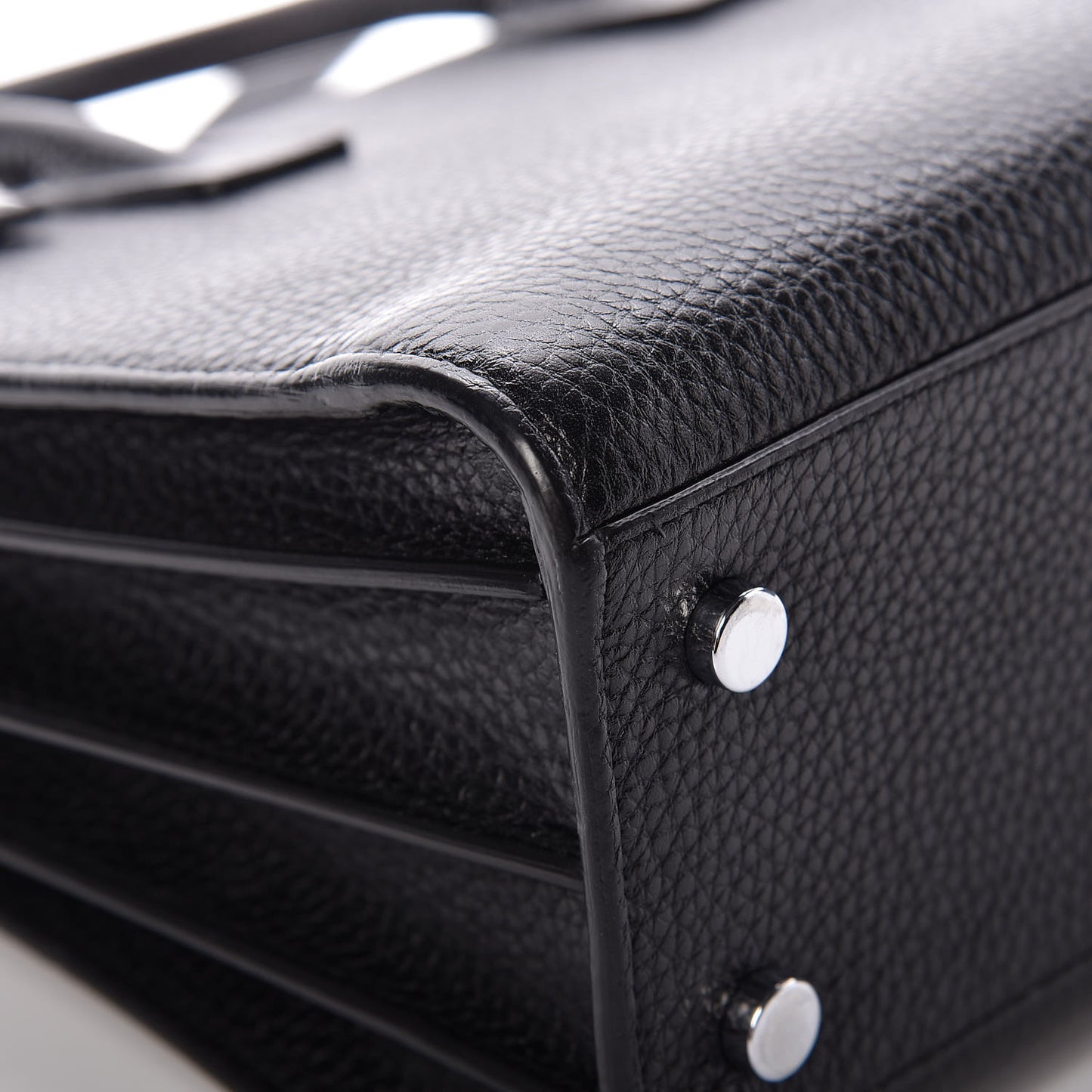 Grained Calfskin Baby Sac De Jour Black