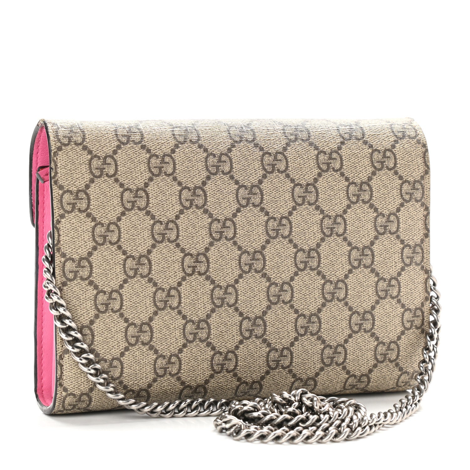 Gucci GG Supreme Monogram Mini Dionysus Chain Wallet Beige Pink 2 of 12