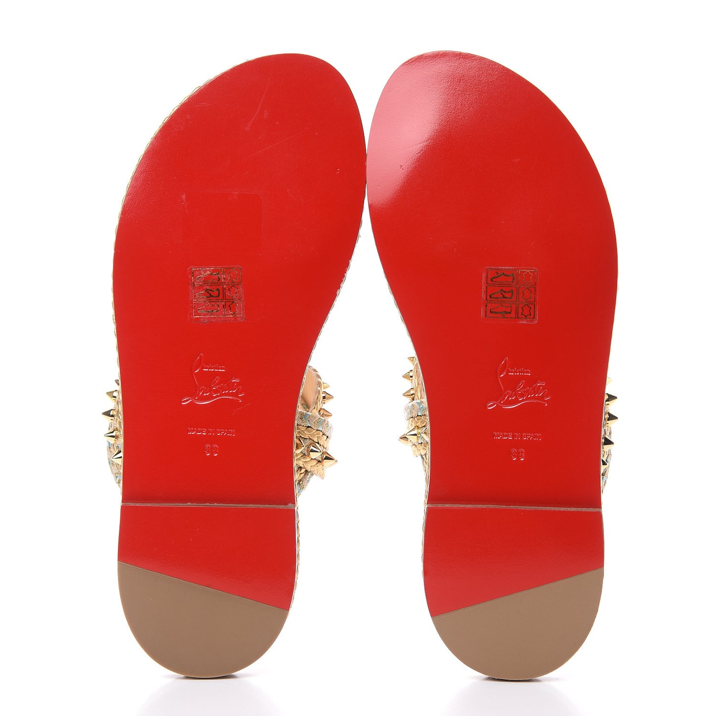 Calfskin Braided Normandie Flat Slide Sandals 38 Gold