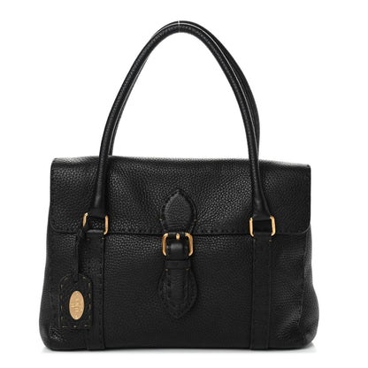 Fendi Calfskin Romano Selleria Medium Linda Satchel Black 1 of 5