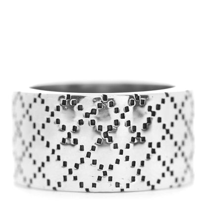 Gucci Sterling Silver Enamel Diamantissima Band Ring 61 9.5 3 of 4