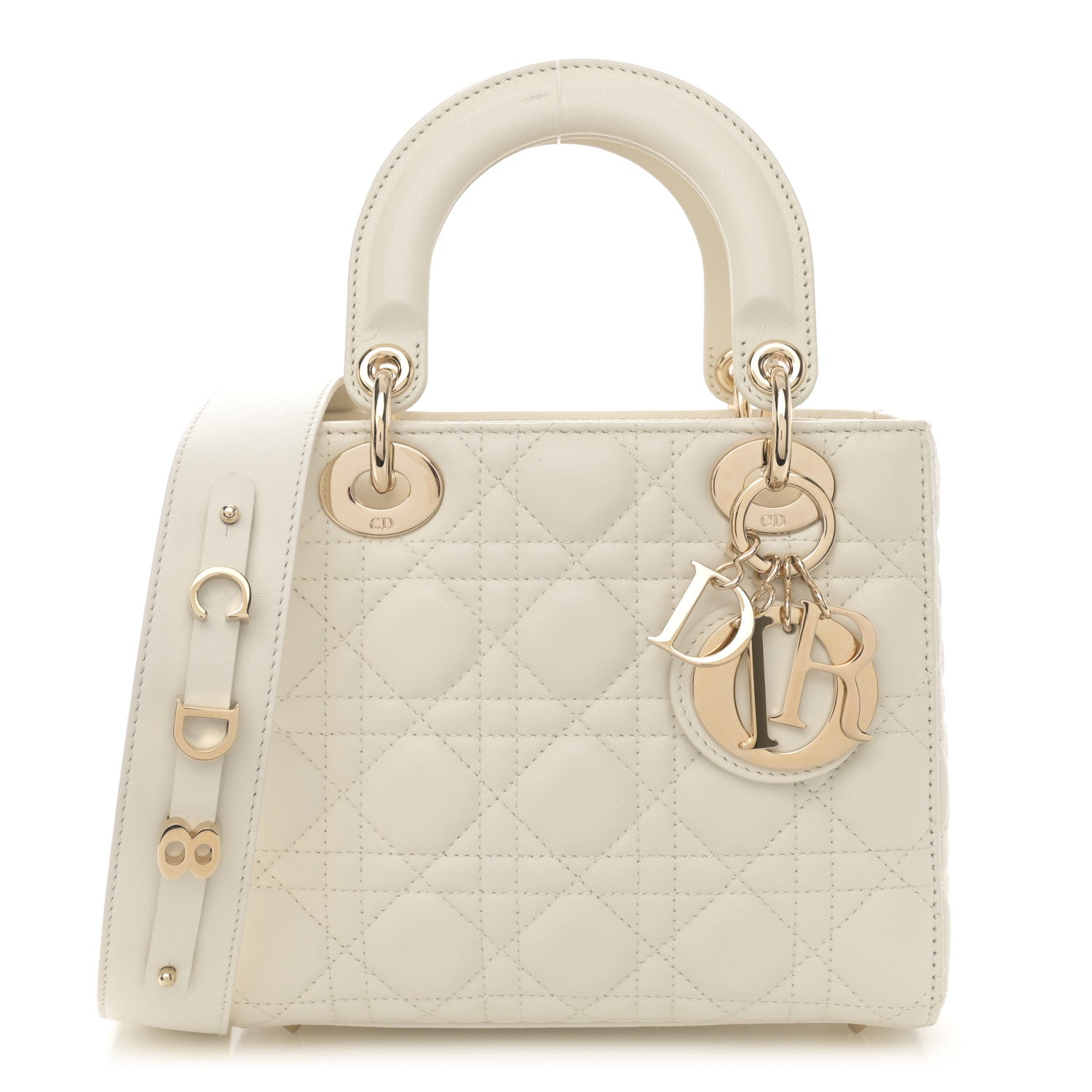 Christian Dior Lambskin Cannage Small My ABCDior Lady Dior White 1 of 10