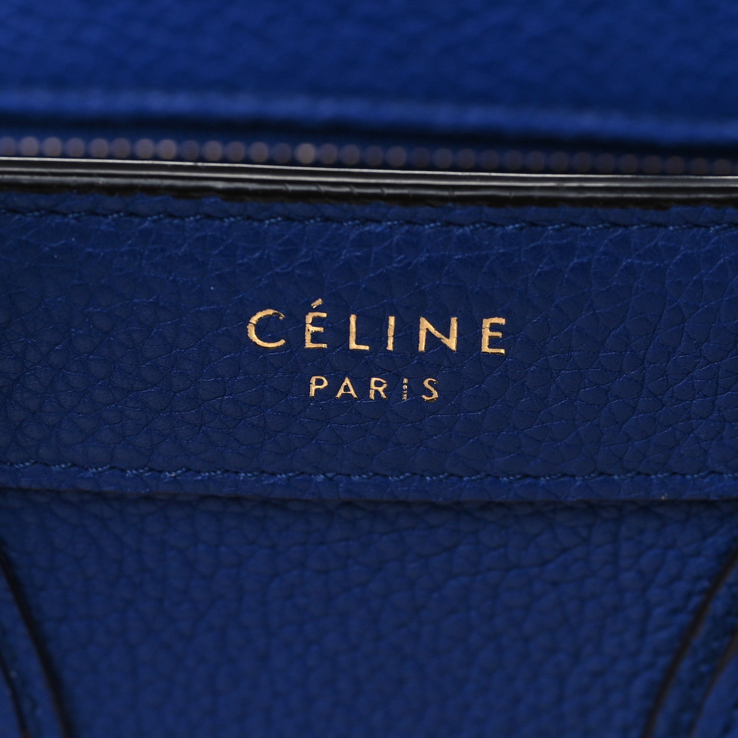 Celine Drummed Calfskin Nano Luggage Indigo 7 of 10