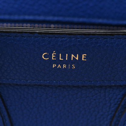 Celine Drummed Calfskin Nano Luggage Indigo 7 of 10