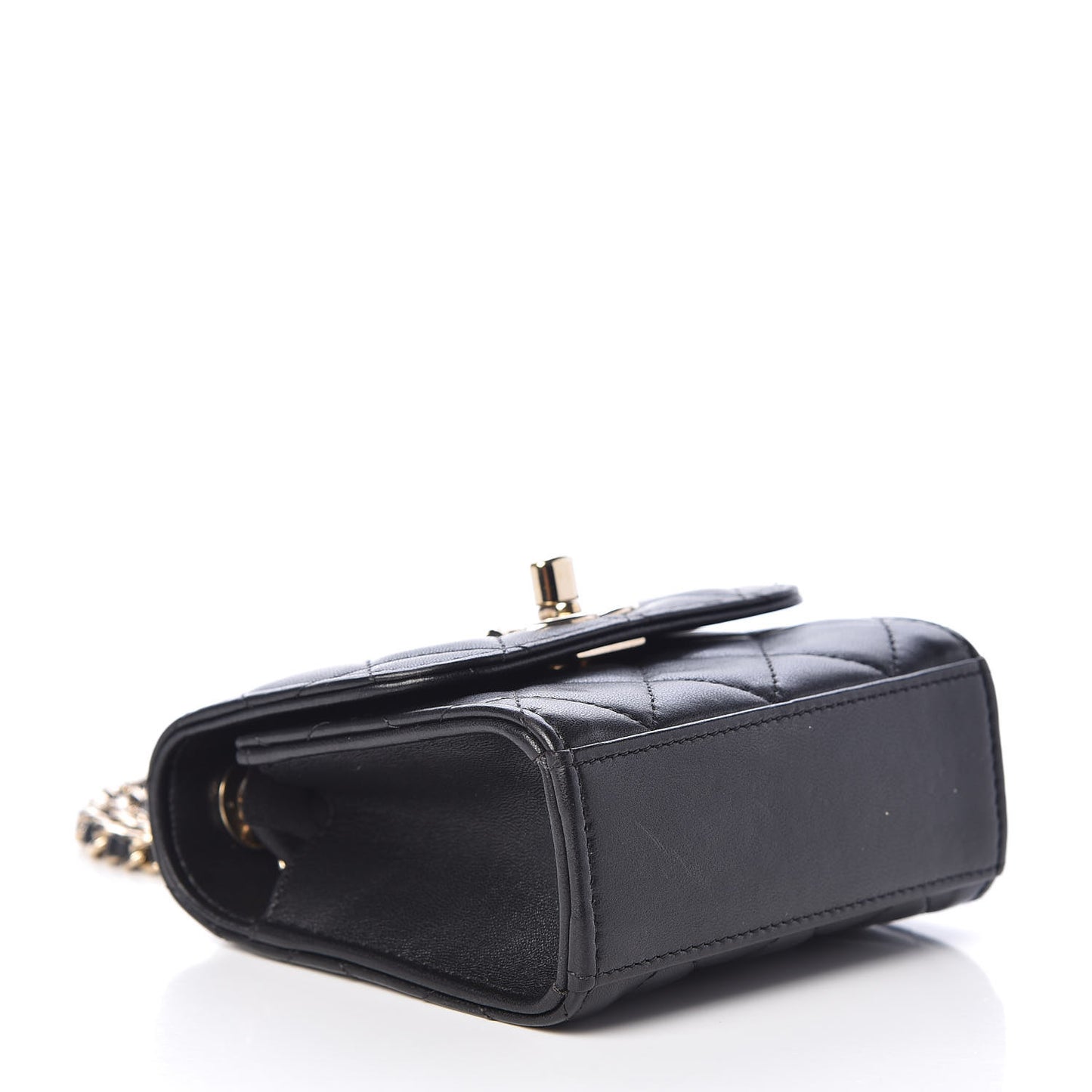 Lambskin Quilted Mini Trendy CC Chain Wallet Black