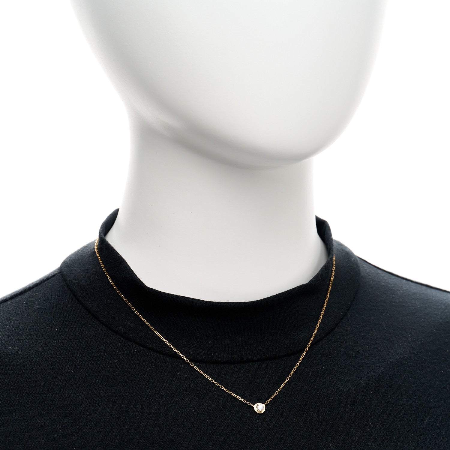 Cartier 18K Yellow Gold Diamond LM D'Amour Pendant Necklace 2 of 4