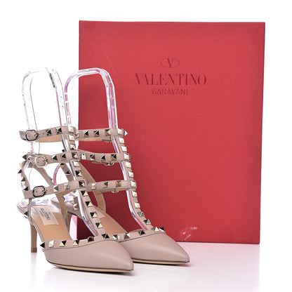 Valentino Garavani Nappa Rockstud Ankle Strap Low Heel Pumps 35.5 Poudre 11 of 11