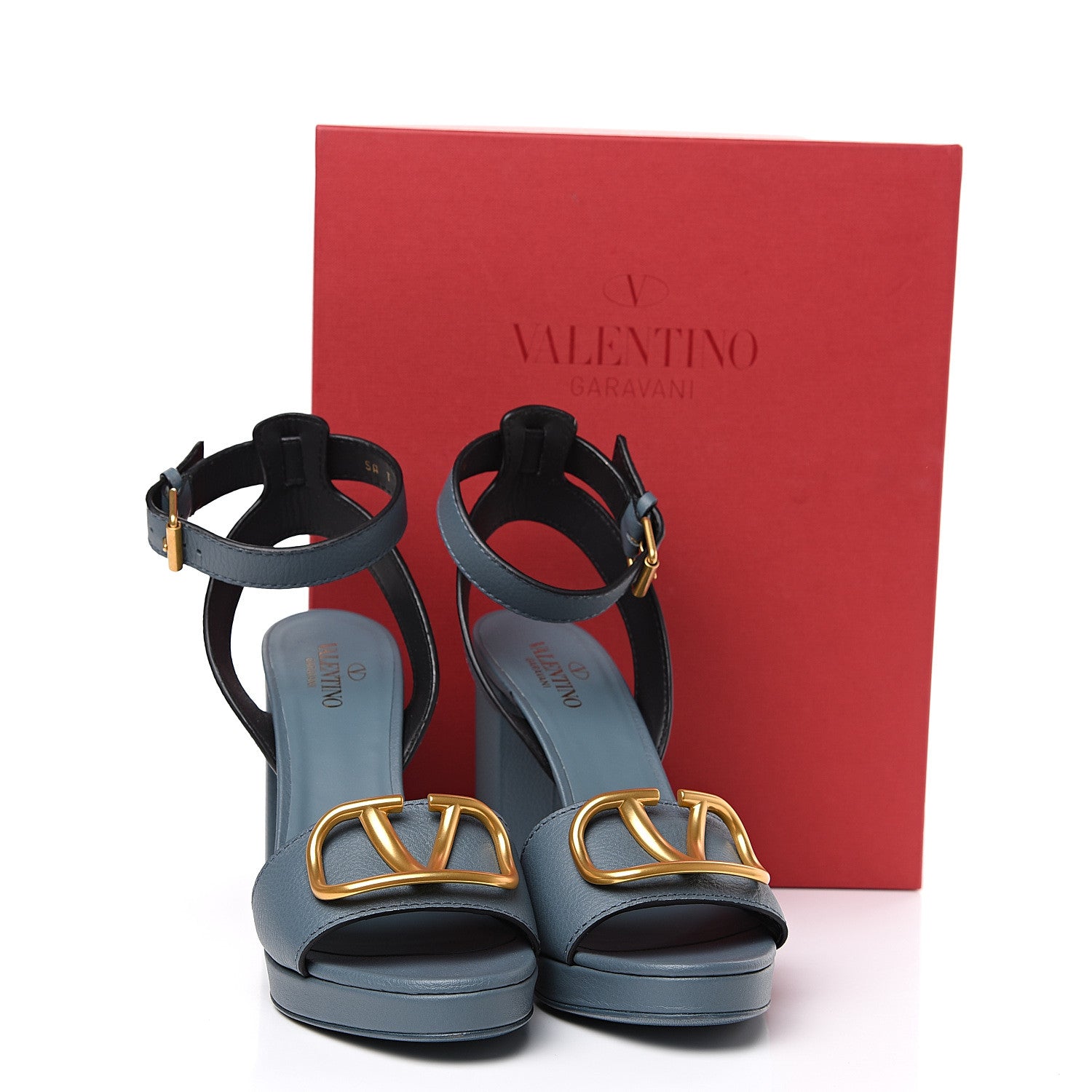 Valentino Garavani Grainy Cowhide VLogo 15/105mm Platform Sandals 38.5 Amadeus 9 of 9