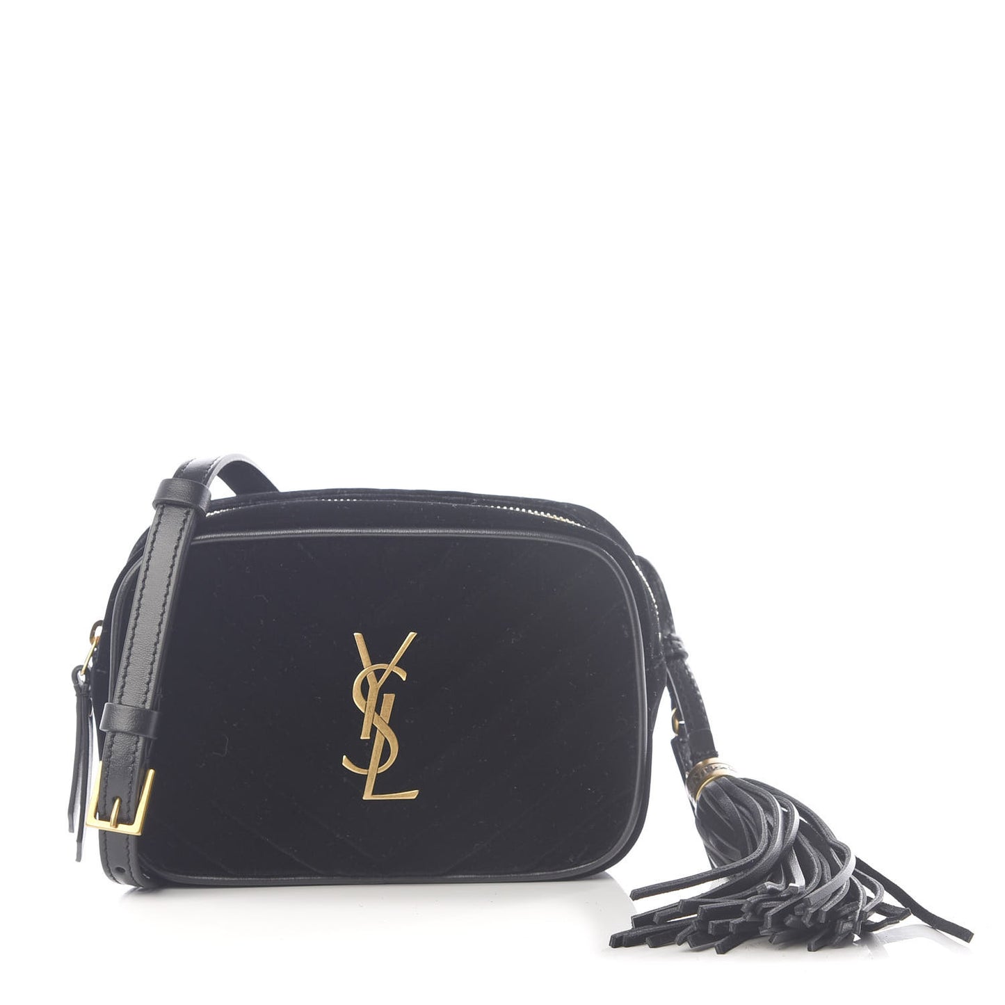 Velour Matelasse Monogram Lou Belt Bag Black