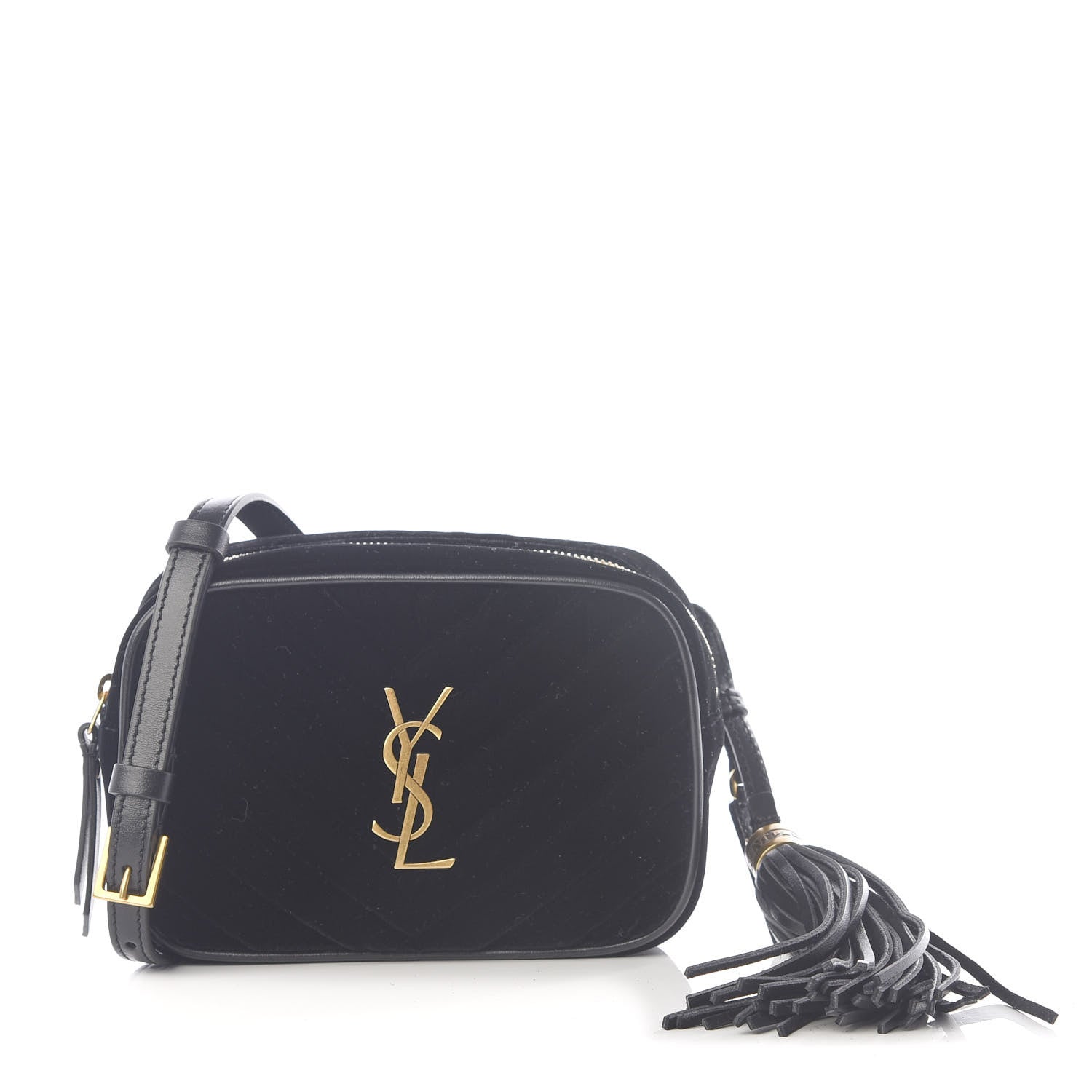 Saint Laurent Velour Matelasse Monogram Lou Belt Bag Black 1 of 10