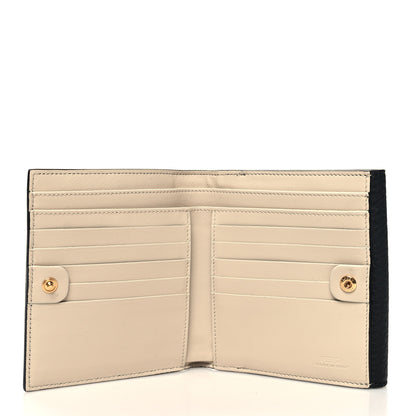 Fendi Cuoio Romano Vitello Grace Micro Peekaboo Tri-Fold Wallet Black Camelia 5 of 11