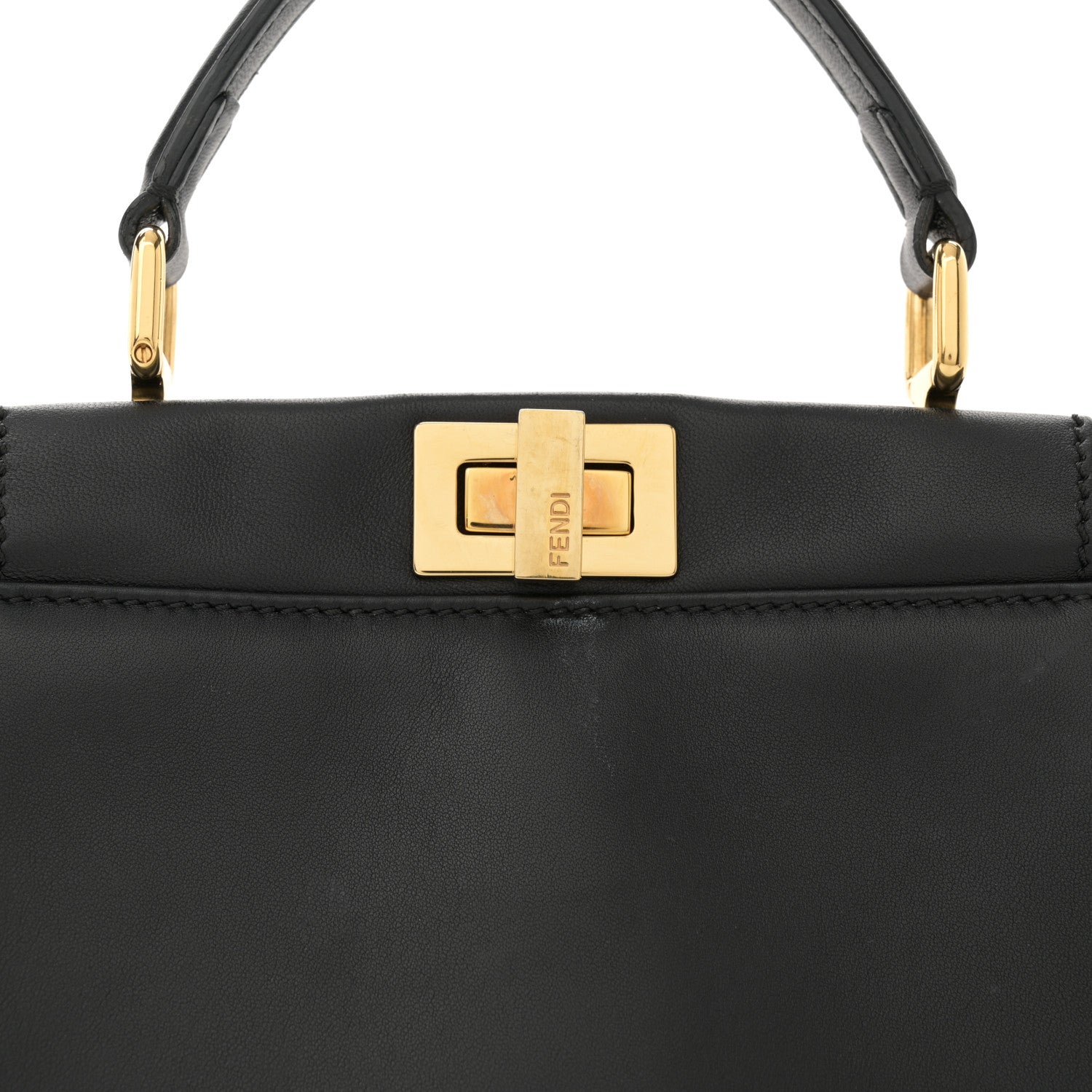 Fendi Nappa Mini Peekaboo Iconic Satchel Black 8 of 15