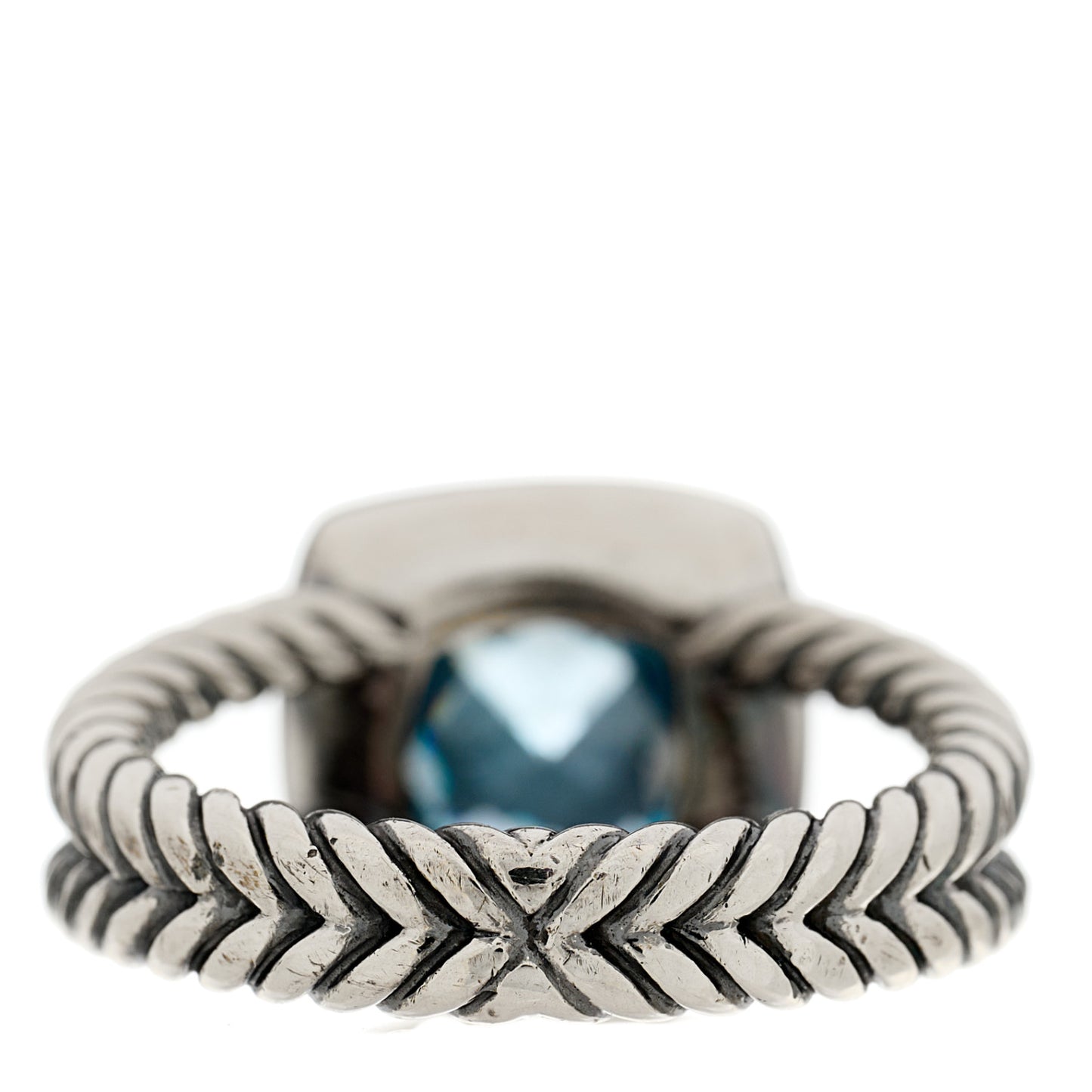 Sterling Silver Sapphire Blue Topaz 7mm Petite Albion Ring 53 6.25