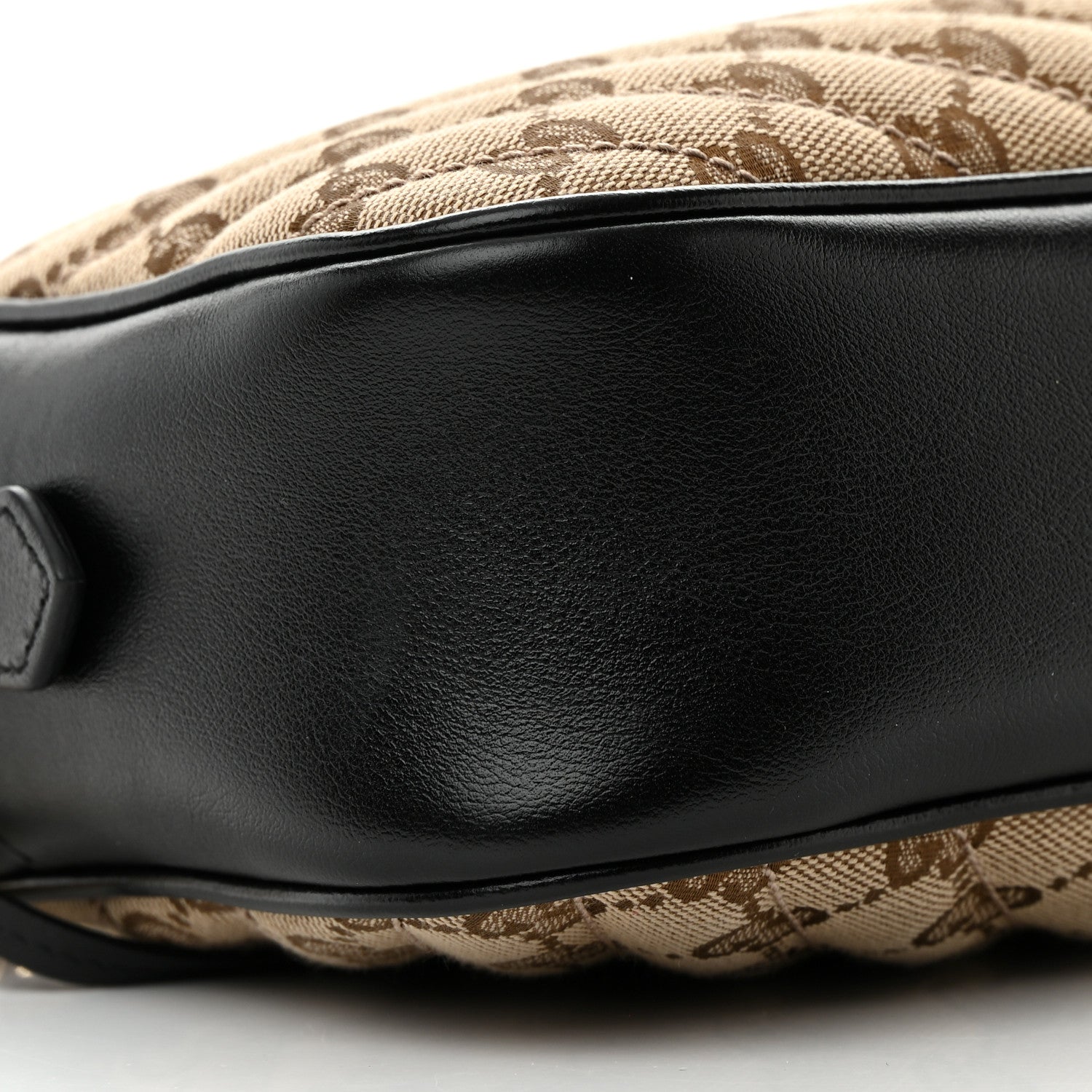 Gucci Monogram Matelasse Diagonal Small GG Marmont Chain Shoulder Bag Beige Black 9 of 14