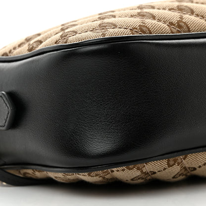 Gucci Monogram Matelasse Diagonal Small GG Marmont Chain Shoulder Bag Beige Black 9 of 14