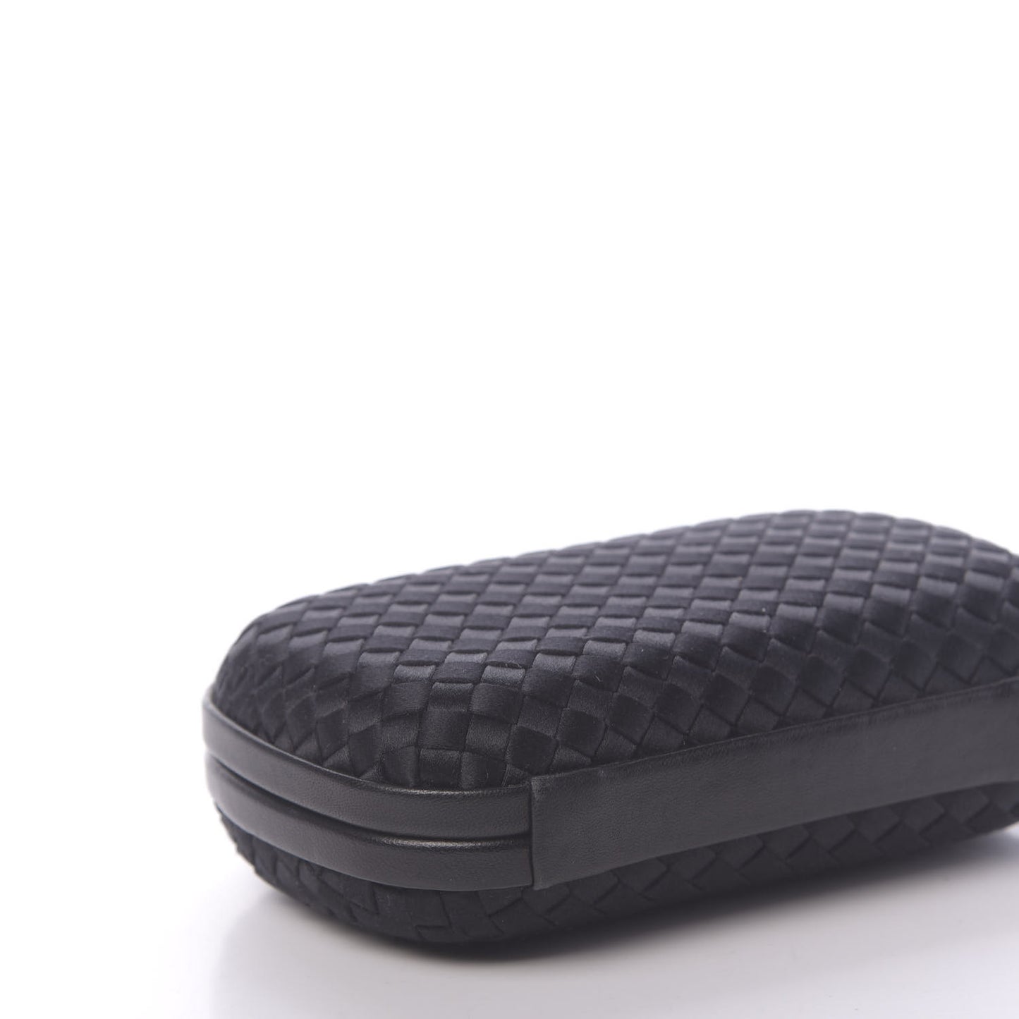 Satin Intreccio Impero Knot Clutch Black